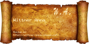 Wittner Anna névjegykártya