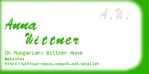 anna wittner business card
